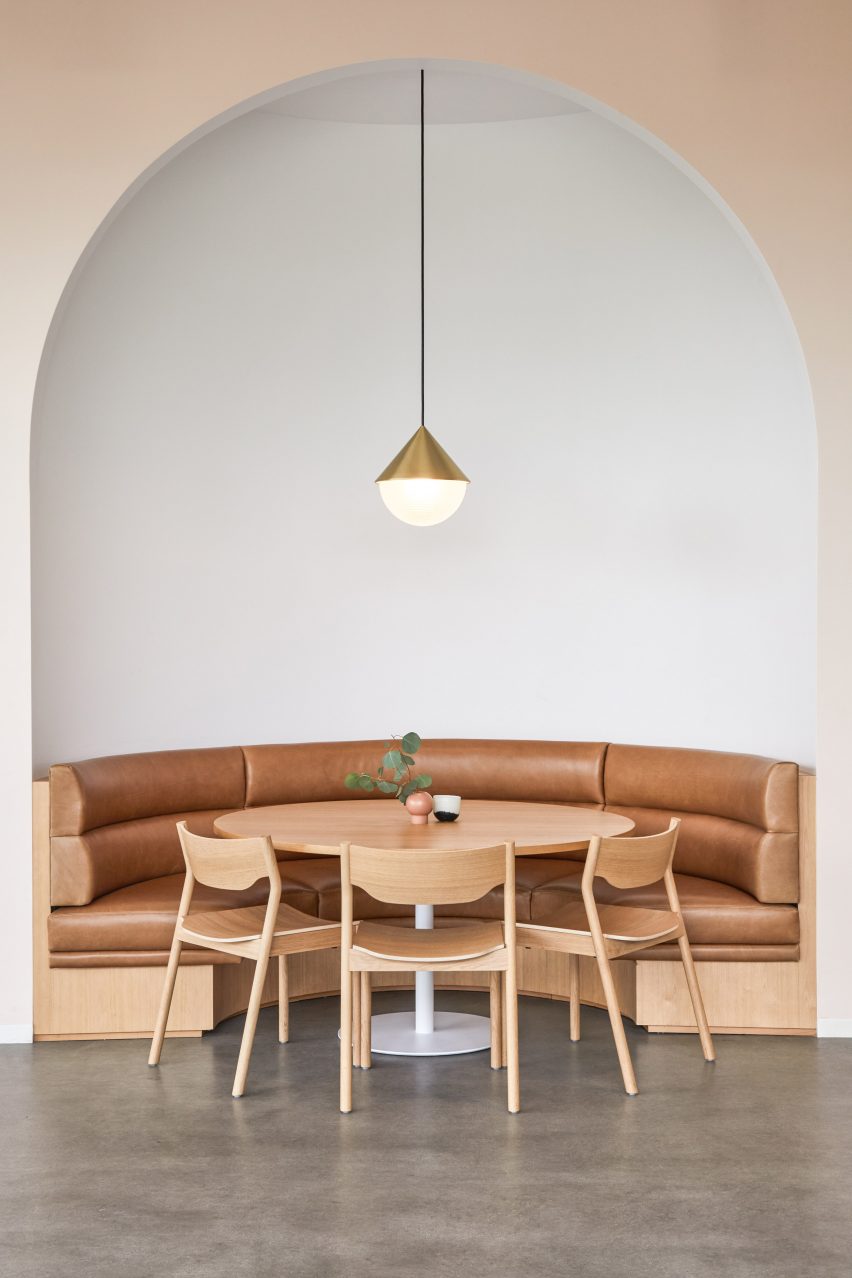 Arched seating niches feature in Goop headquarters designed by Rapt Studio
