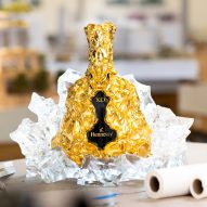 Hennessy XO cognac bottle commemorating Frank Gehry's 150th anniversary