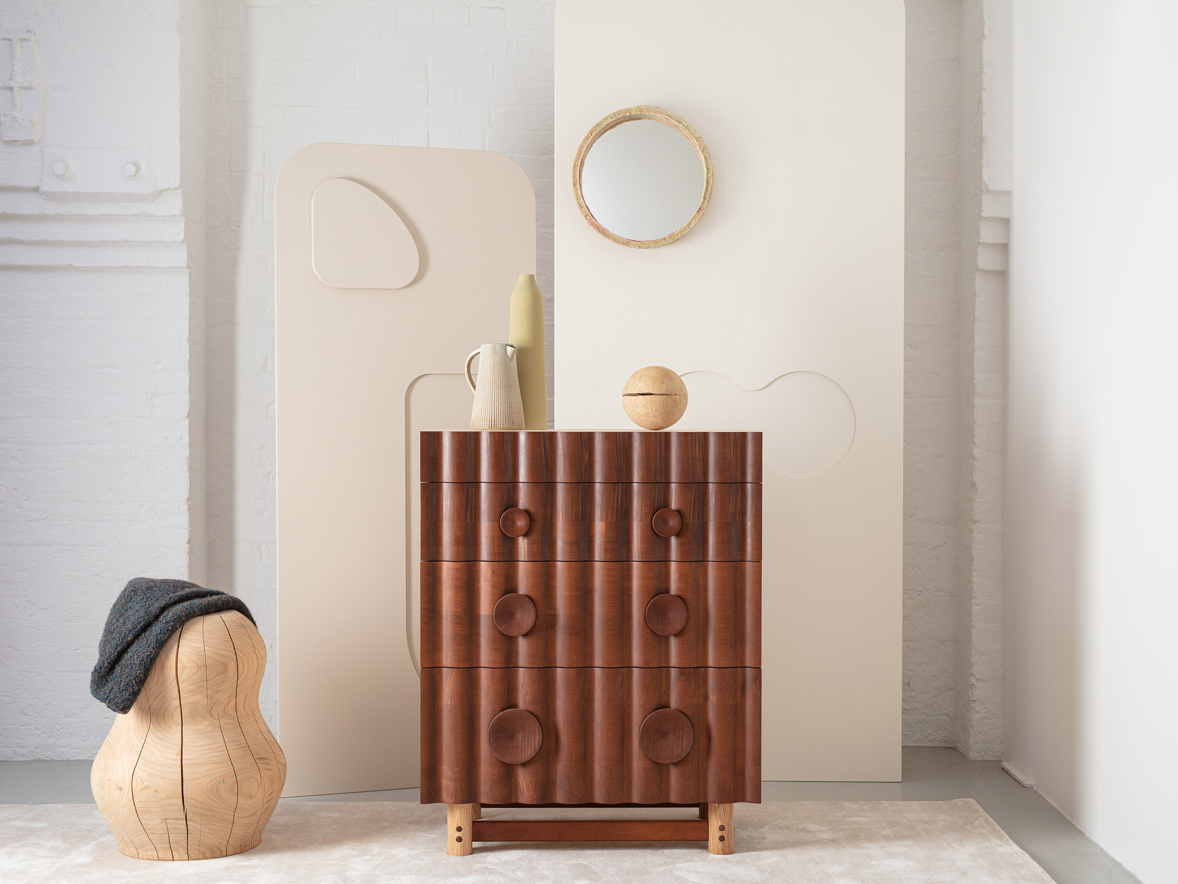 The chest of drawers from the Jan Hendzel Studio Bowater collection made using British hardwood