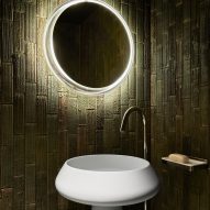 Japanese Inax tiles in bathroom in Kew Residence by John Wardle Architects in Melbourne, Australia