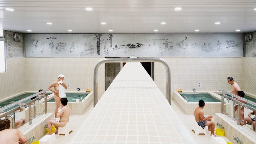 Schemata Architects updates traditional Japanese bathhouse with tiles and Towada stone