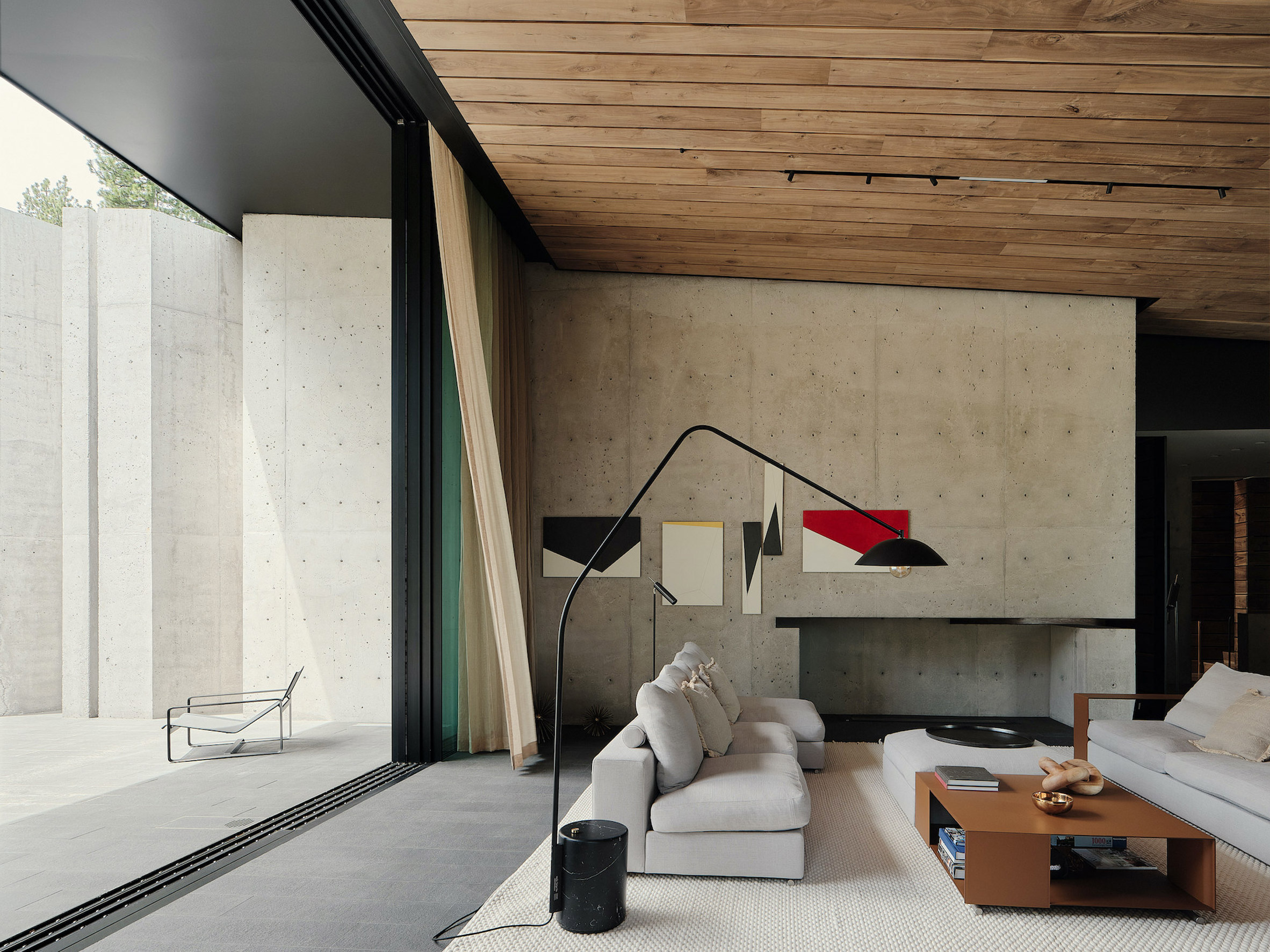 Living area in Lookout House by Faulkner Architects
