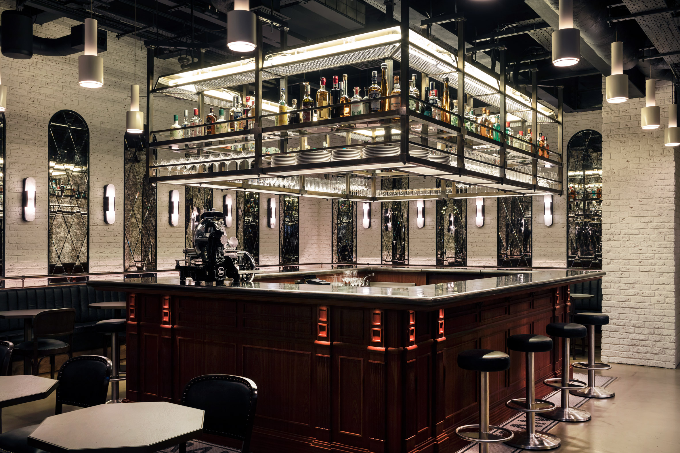Frank's wine bar sits beneath Maison François restaurant designed by John Whelan