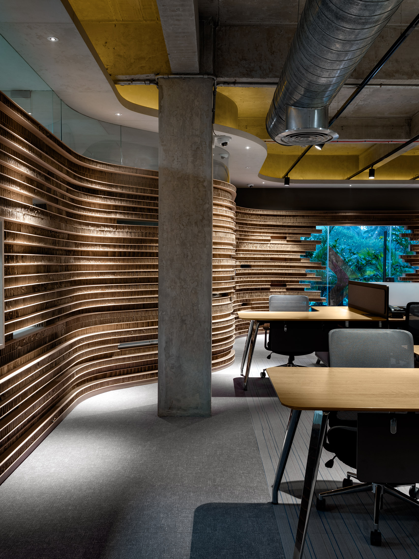 Walls of Walls of of Office in Cardboard by Studio VDGA in Pune, India