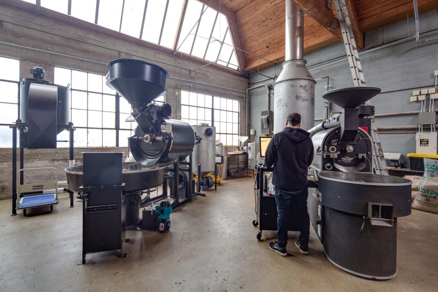 Roastery in Pallet Coffee Roasters HQ by Alice D'Andrea
