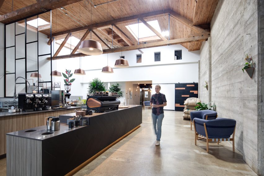 Counter in Pallet Coffee Roasters HQ by Alice D'Andrea