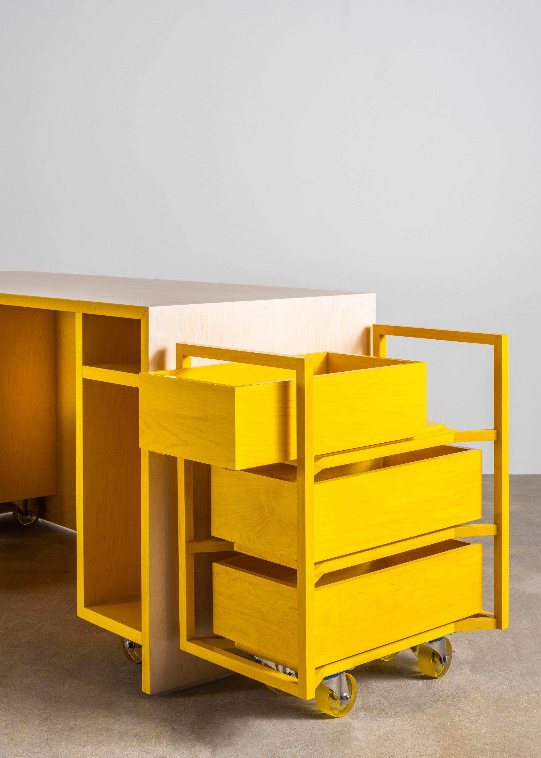 The drawer trolley in Sabine Marcelis's Candy Cubicle desk