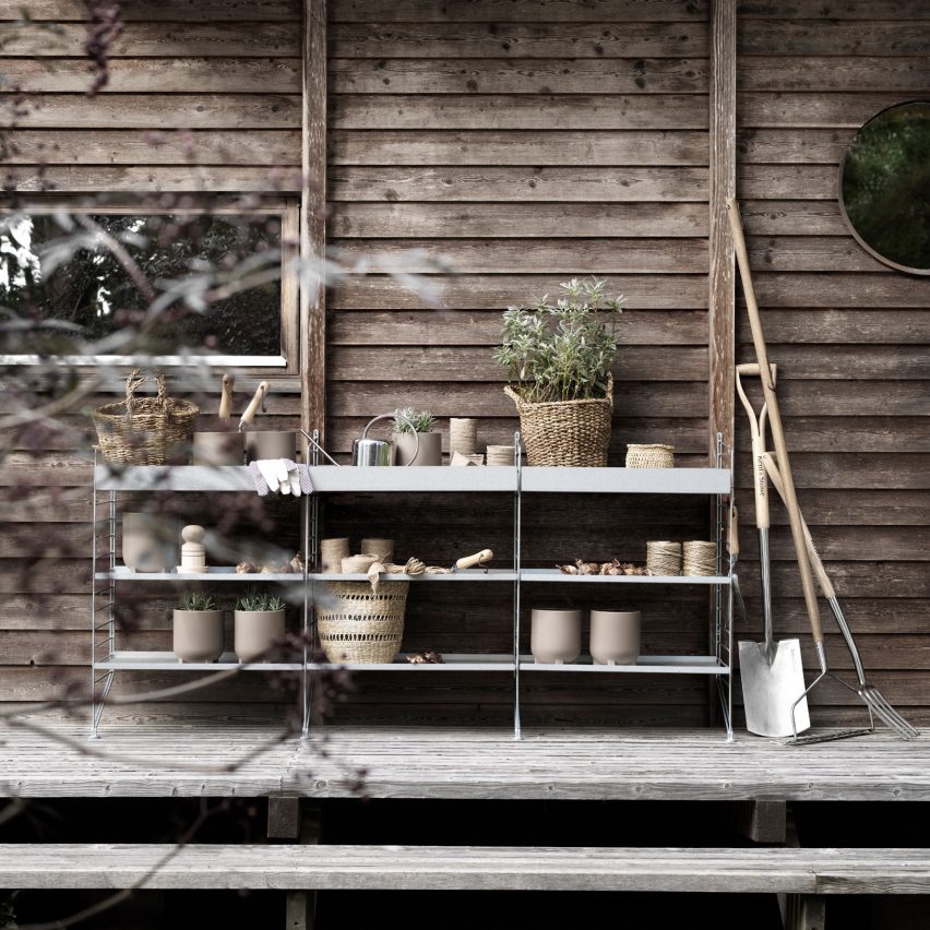 String takes 1940s minimalist shelving system outdoors