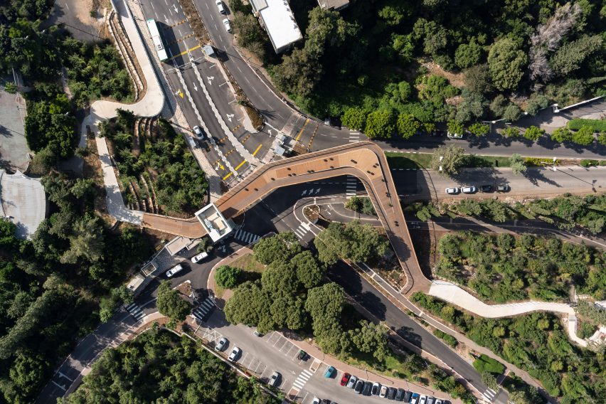 Aerial view of Technion Gate Entrance by Schwartz Besnosoff Architects