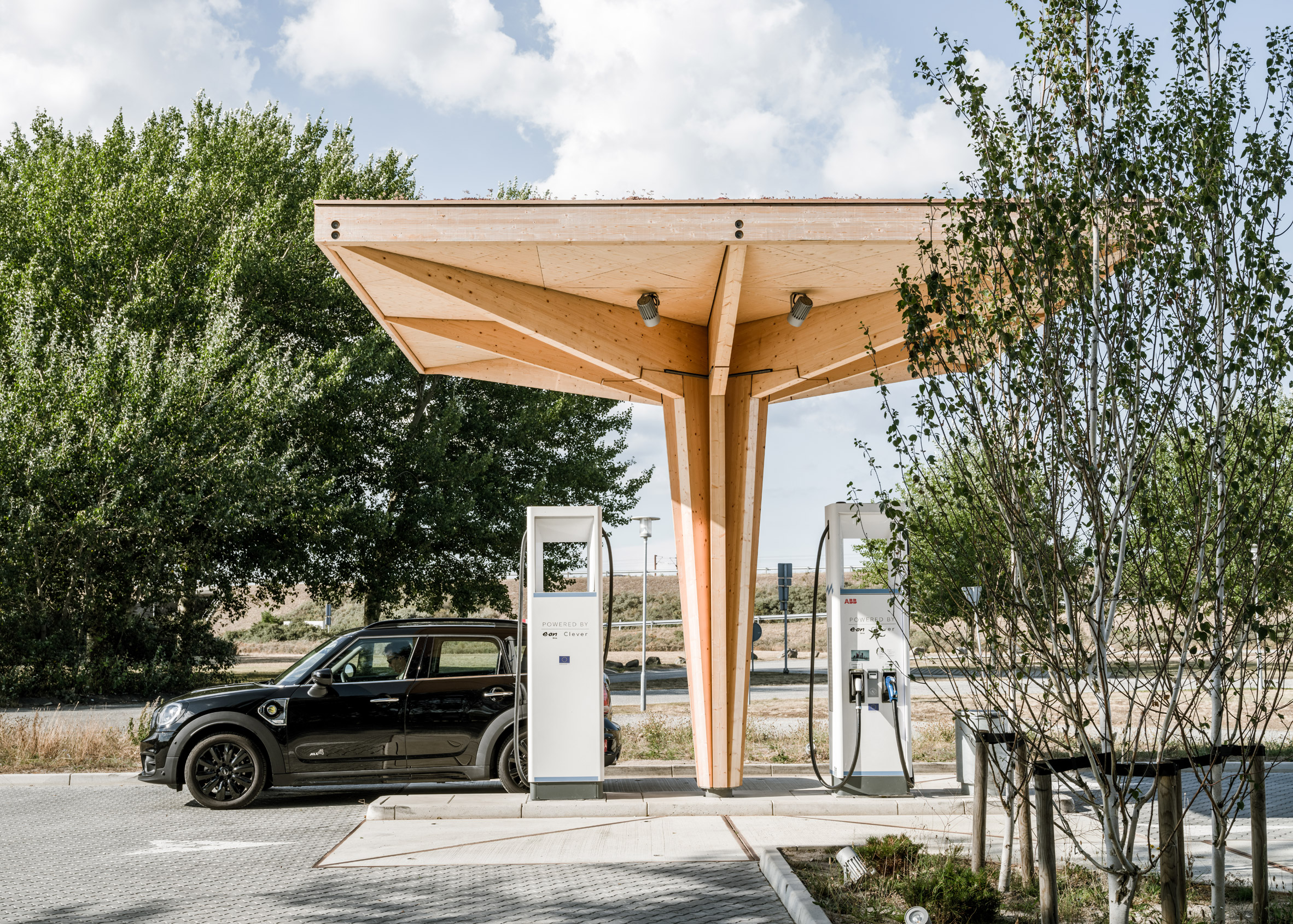 Electric car charging stations in Fredericia and Knudshove by Cobe