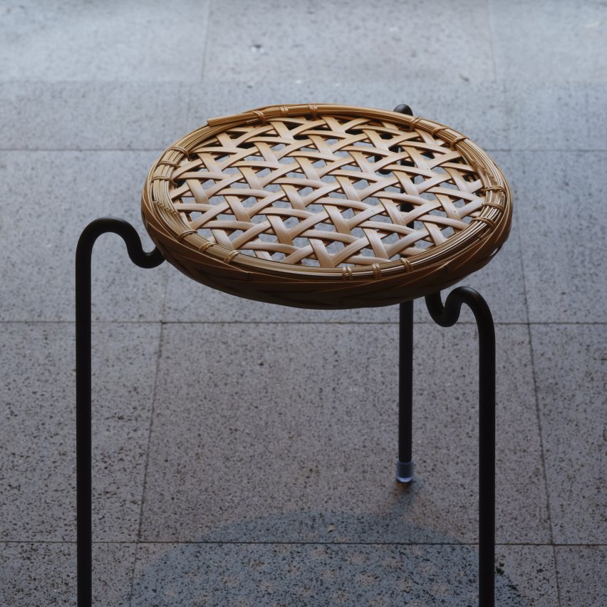 Vegahouse designs Zalue stool with removable woven bamboo seat