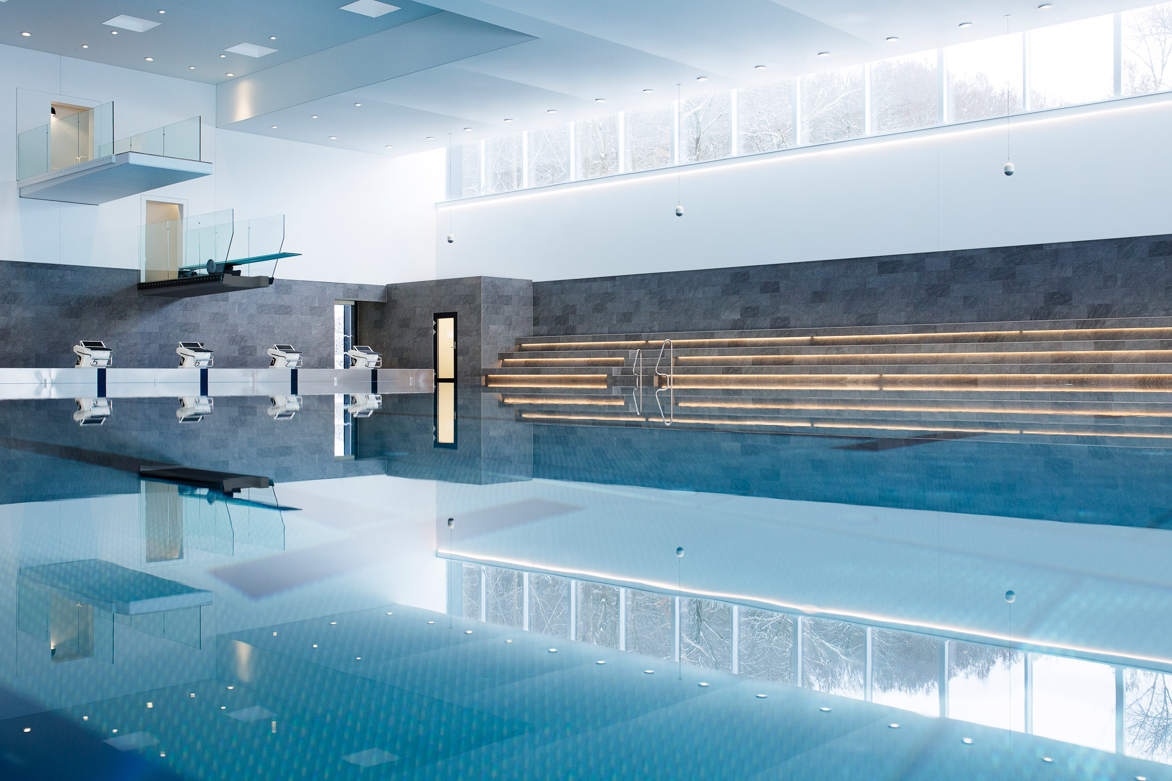 Swimming pool for Bølgen Bath and Leisure Centre by White Arkitekter