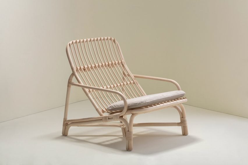 Lounge chair in rattan by Christian Vivanco for Balsa