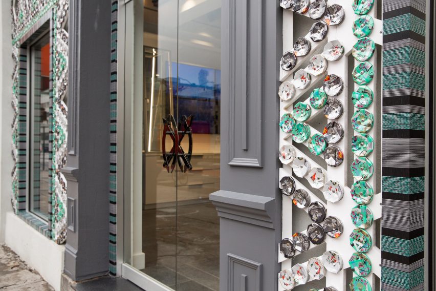 Recycled cans cover Daily Paper store in New York