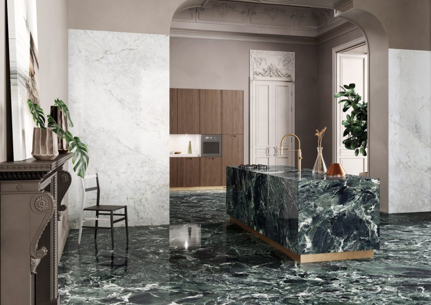 Aosta Green Marble from Fabbrica Marmi e Graniti's MaxFine tile range