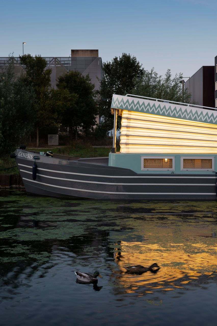 Exterior of the floating Genesis church by Denizen Works in east London