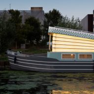 Floating Genesis church crowned by luminous pop-up roof