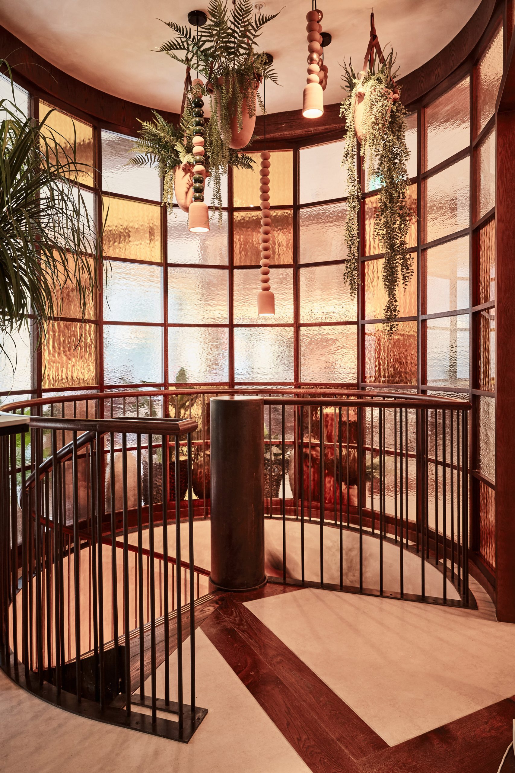 Kol restaurant in London includes spiral staircase