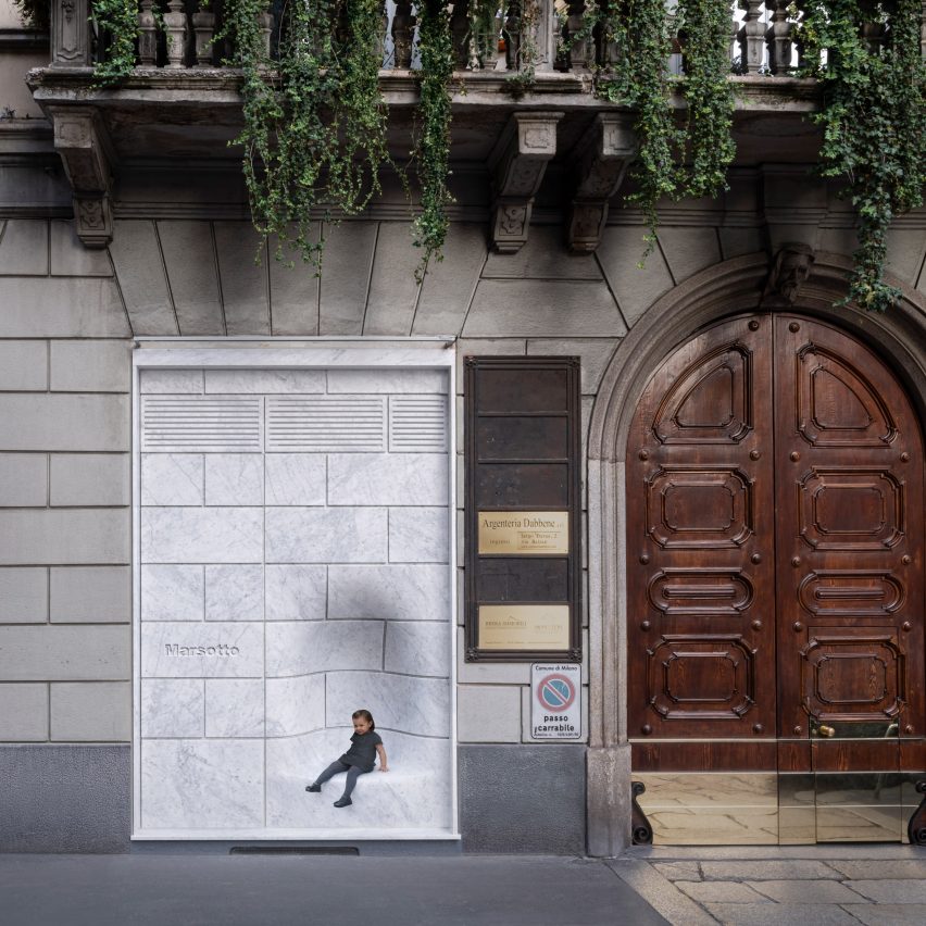 Nendo designs Marsotto showroom in Milan with marble facade
