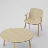 Fugo chair and coffee table by Jasper Morrison for Maruni