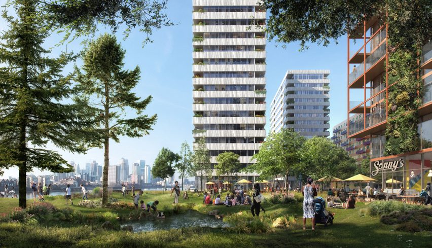 Visuals of Morden Wharf neighbourhood in London by OMA