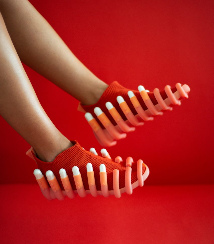 Netha Goldberg's Netina shoes feature attachments to hold tampons