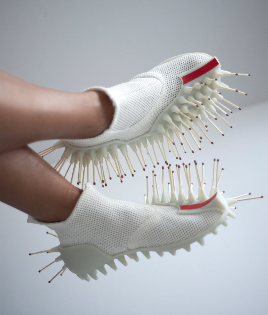 Netha Goldberg's Netina shoes feature attachments to hold matches