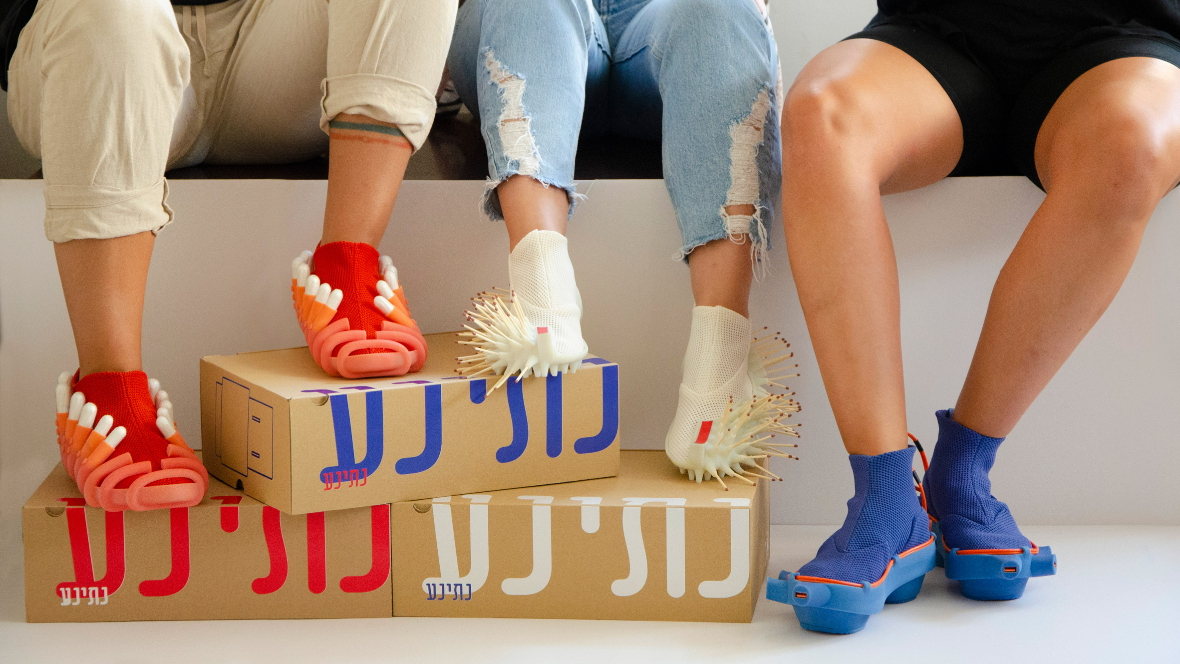 Netha Goldberg's Netina shoes feature attachments for tampons and matches