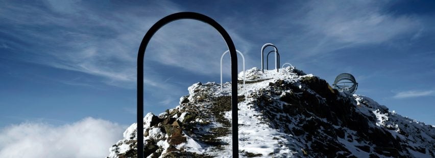 Olafur Eliasson's Out Glacial Perspectives installation on Hochjochferner glacier
