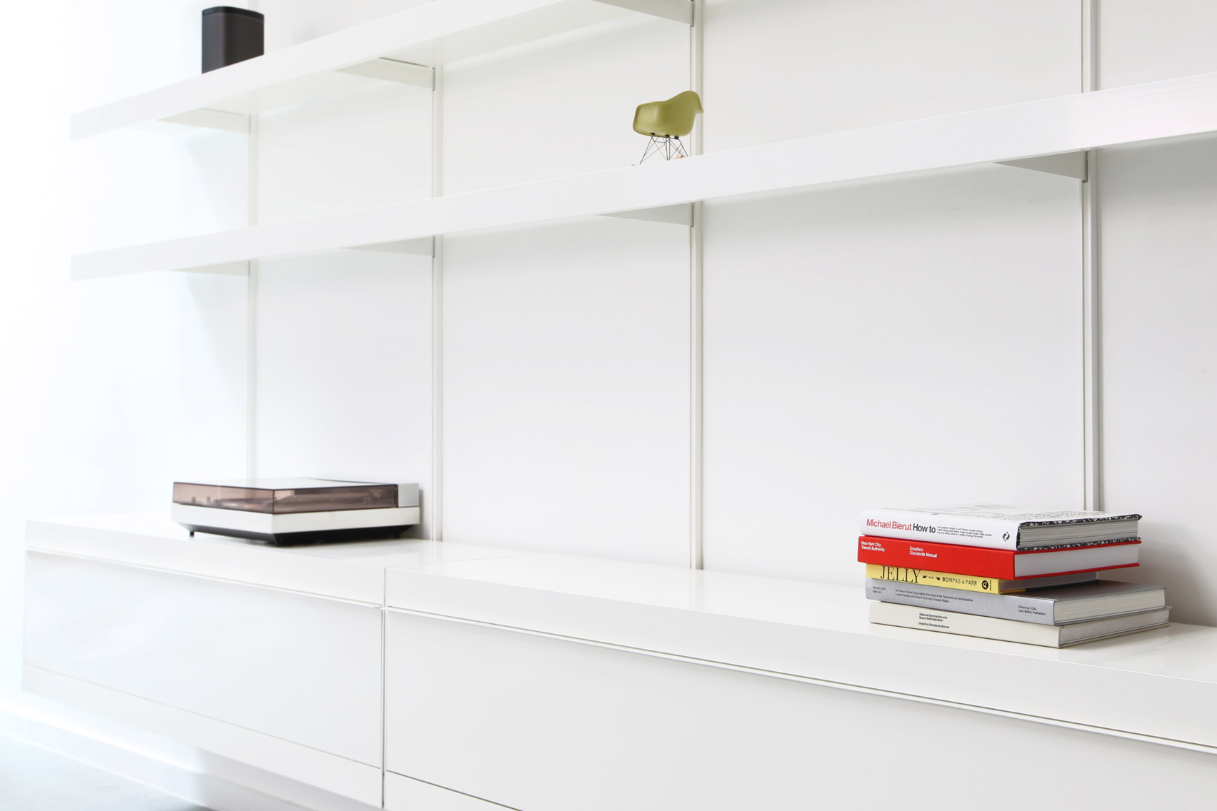 ON&ON's shelving system with cabinet units