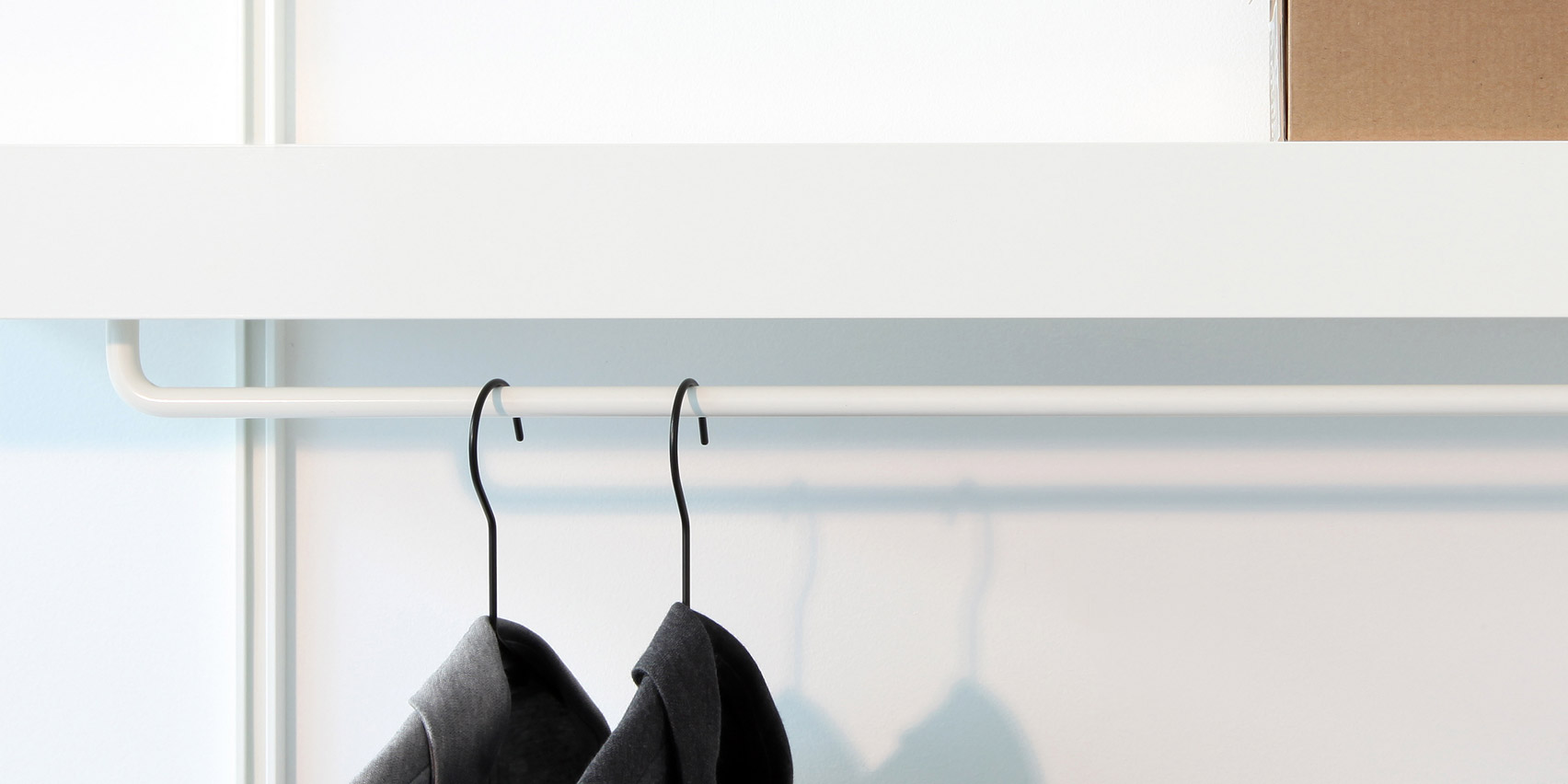 ON&ON's shelving system with a clothes hanger unit