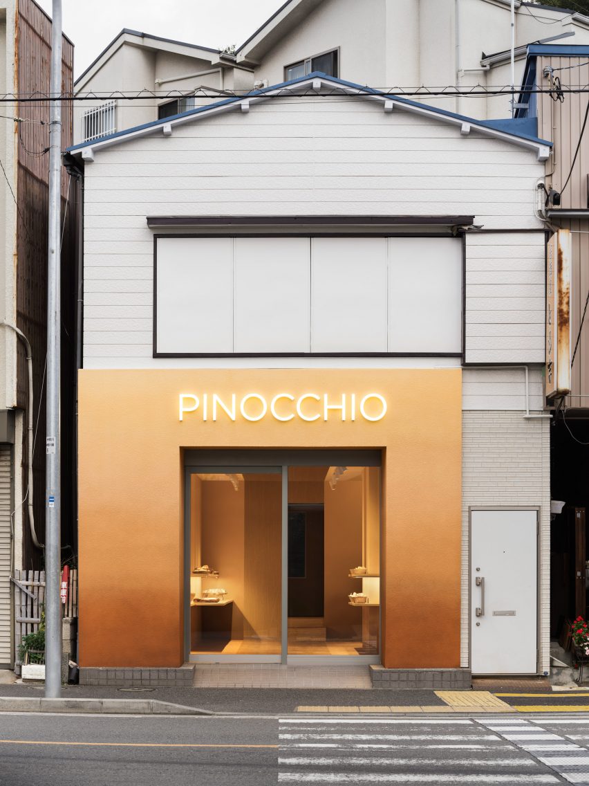 Exterior of Pinocchio tiny bakery in Japan by I IN