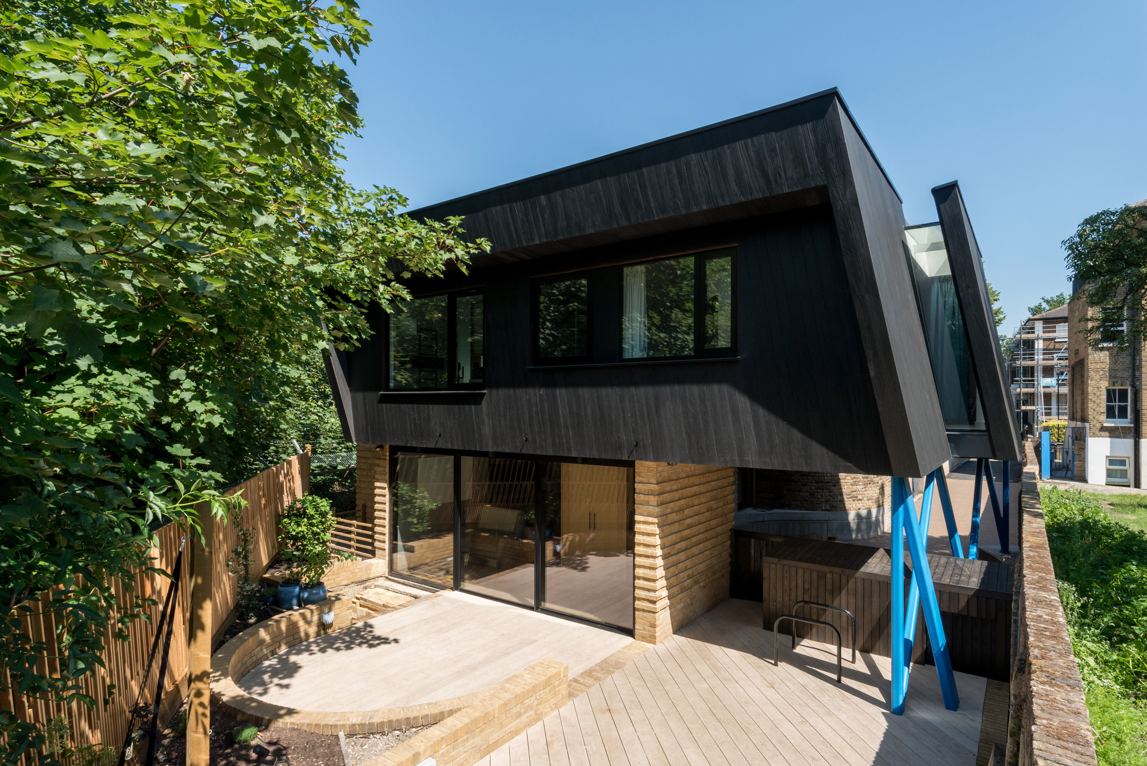Black timber-clad house