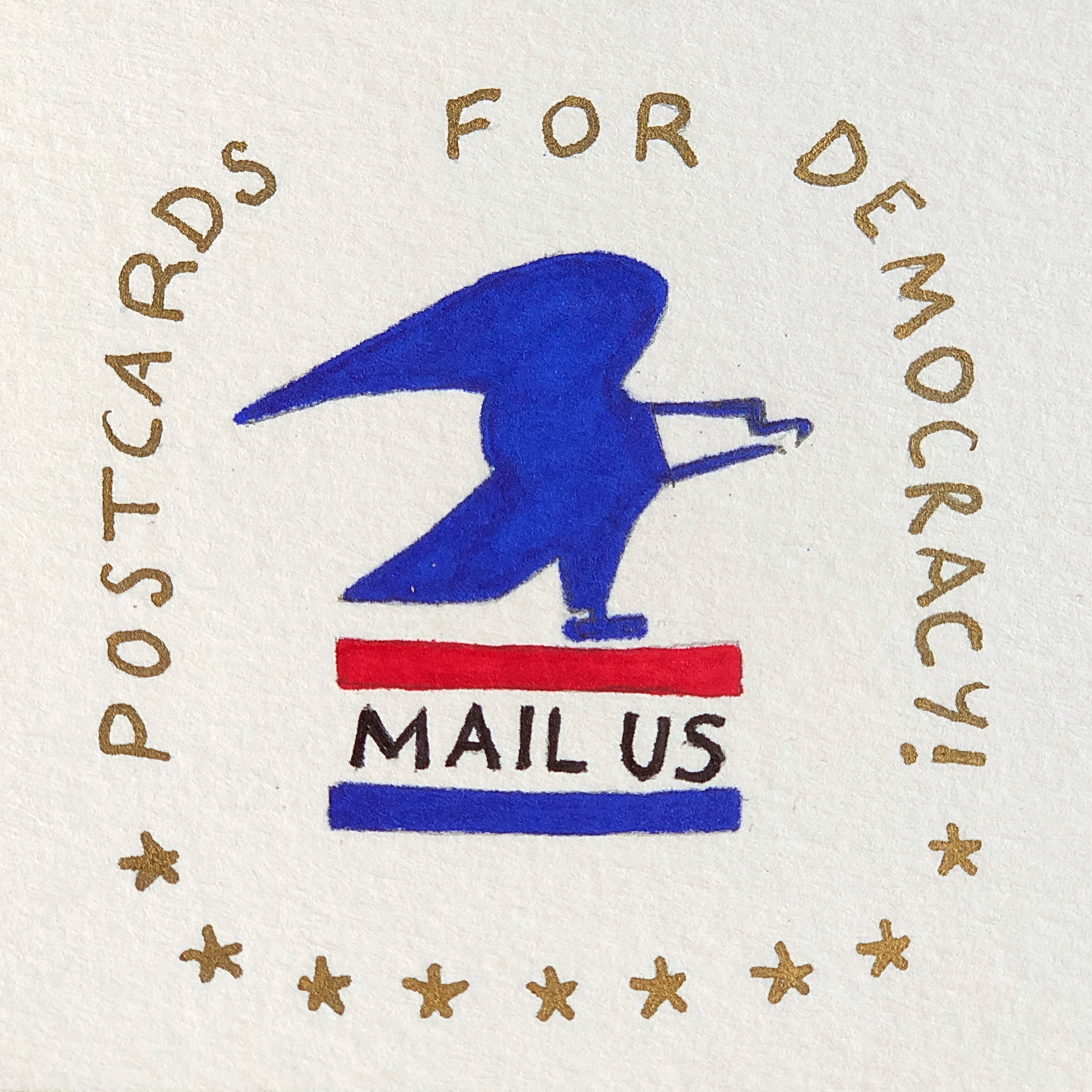 Postcards for Democracy by Beattie Wolfe and Mark Mothersbaugh