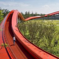 Powerhouse Company tops reception building with undulating Loop of Wisdom walking trail