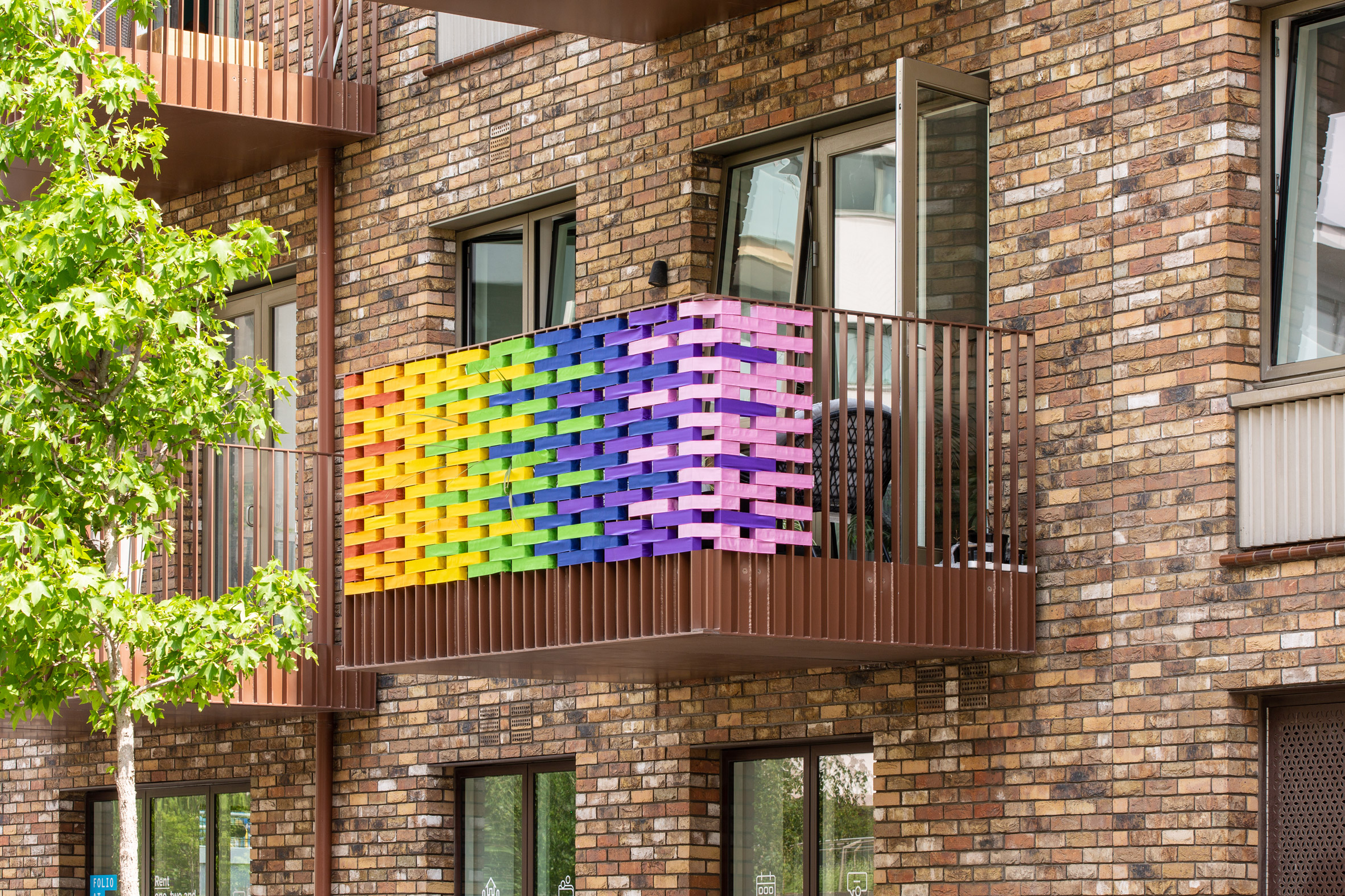Balcony prototype for RAW Rainbow design installation by Studio Curiosity in London, UK