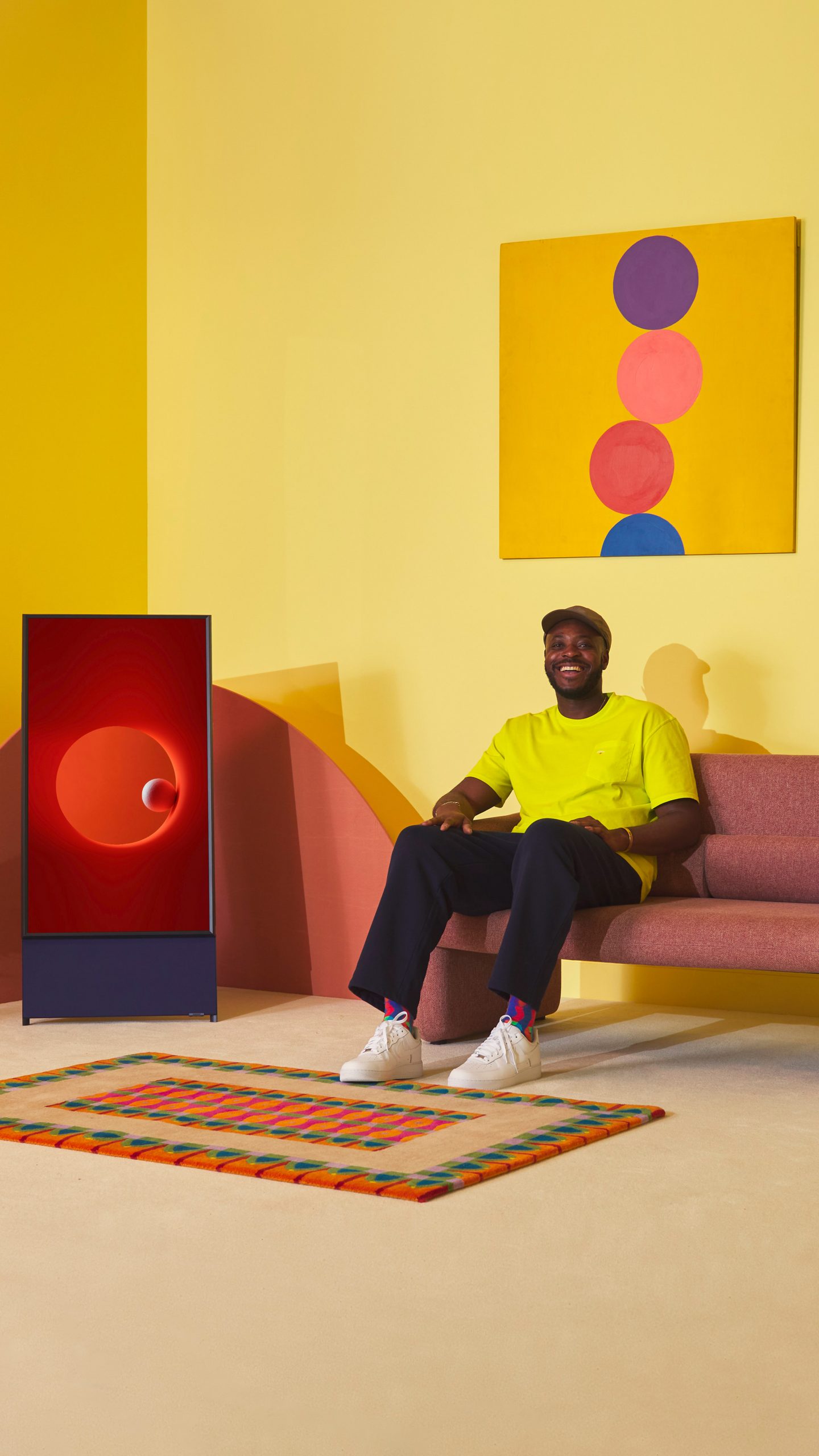 Yinka Ilori styles room using Samsung's LivingColour paints