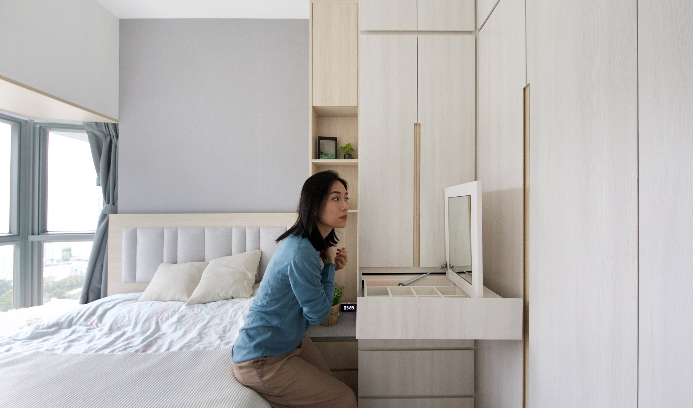 Bedroom in Smart Zendo by Sim-Plex Design Studio in Hong Kong