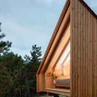 Outside the modular Space of Mind cabin prototype by Studio Puisto