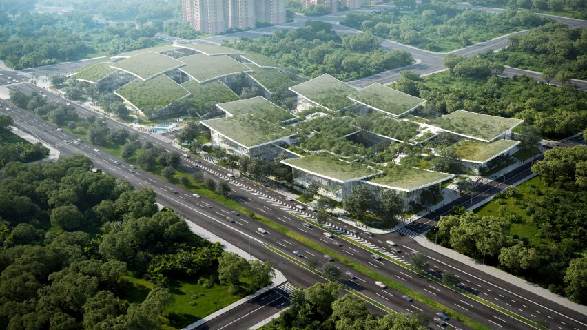 Green roofs of AI City and Cloud Valley campus designed by BIG for Terminus Group