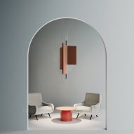 Trypta lamp by Luceplan and Stephen Burks features acoustic panels