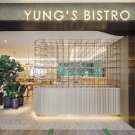 Interiors of Yung's Bistro restaurant in Hong Kong