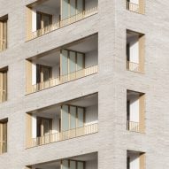 Brick facade of Zellige housing in Nantes, France, by Tectône and Tact Architectes
