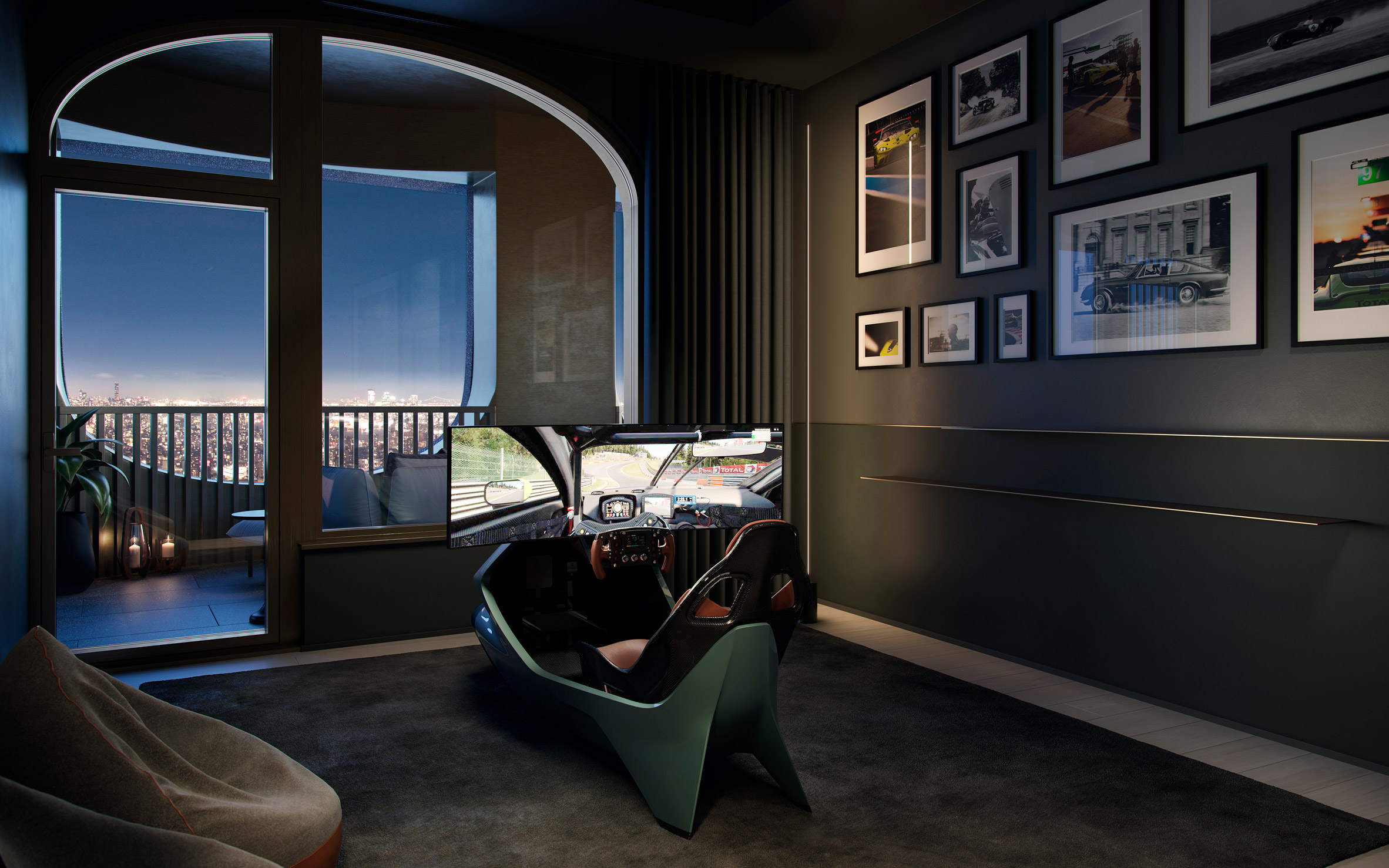 Racing simulator in Aston Martin Residences by David Adjaye and Aston Martin