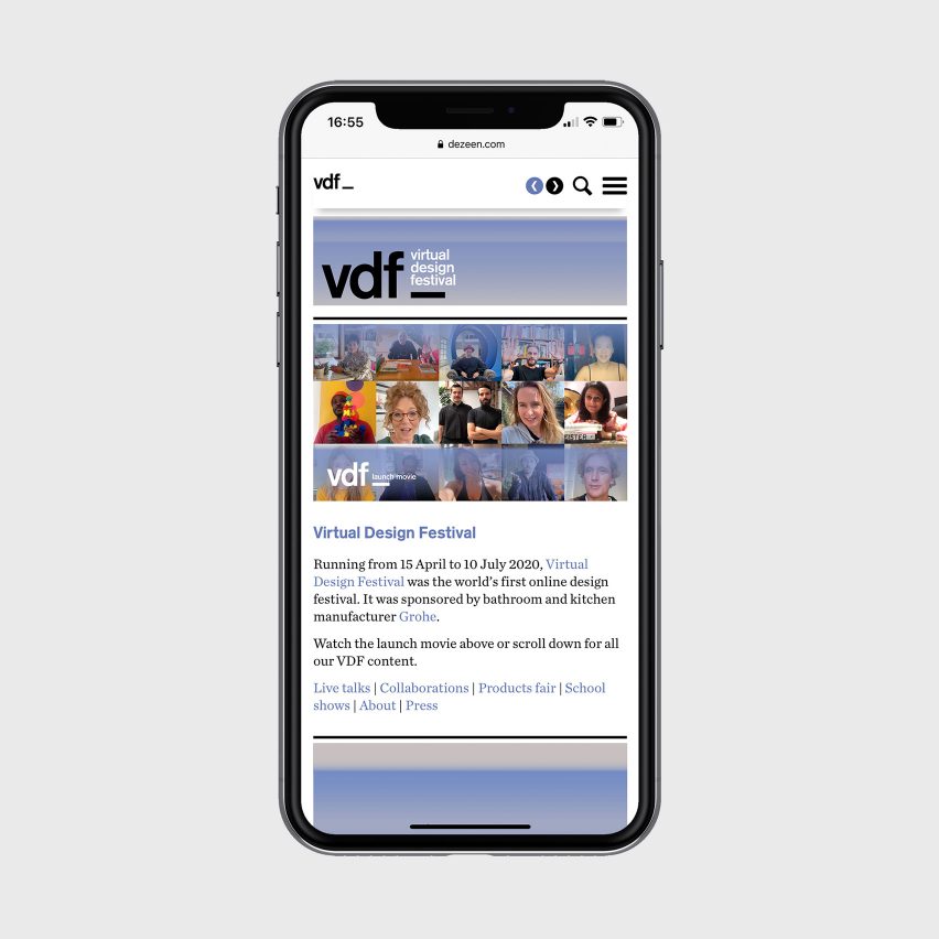 VDF microsite on a phone
