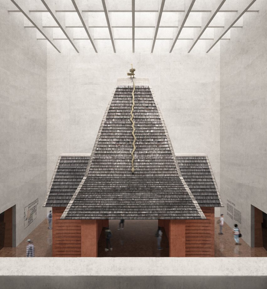 Reconstructed building in Edo Museum of West African Art