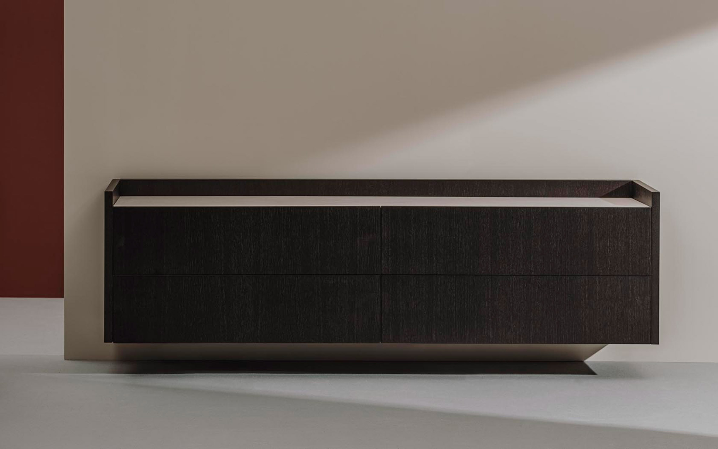 Tempo sideboard wall version in black by Estudio Andreu for Andreu World