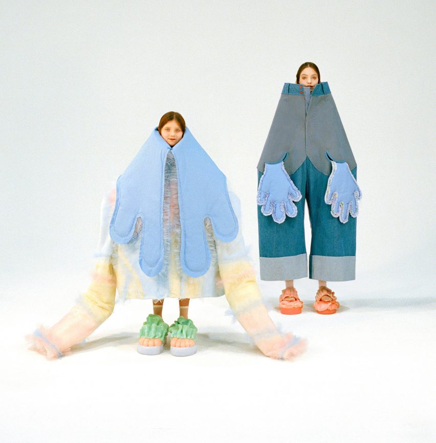 Beate Karlsson's fashion designs feature oversized versions of singular garments