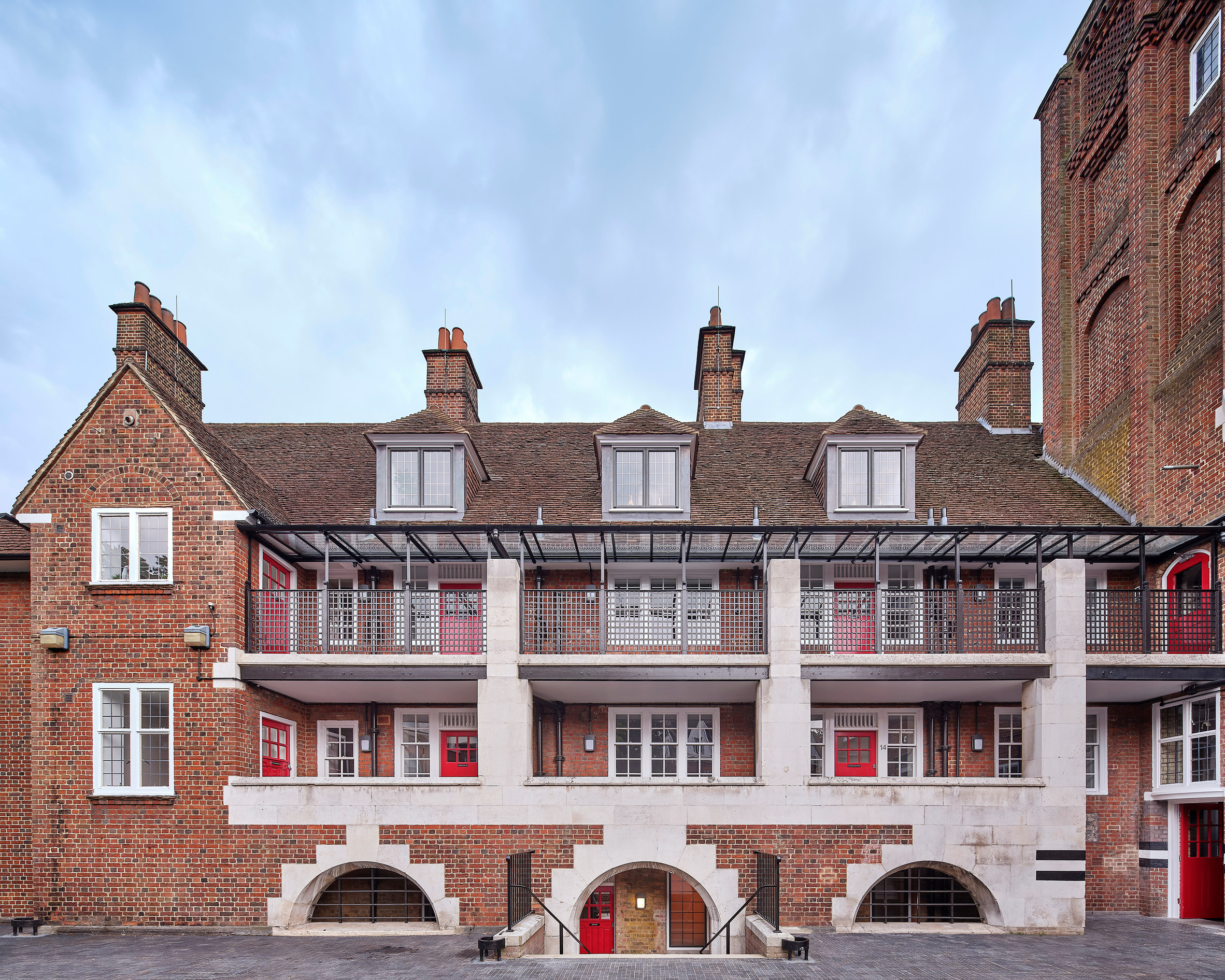 Exterior of Belsize Fire Station apartments by Tate Harmer, London