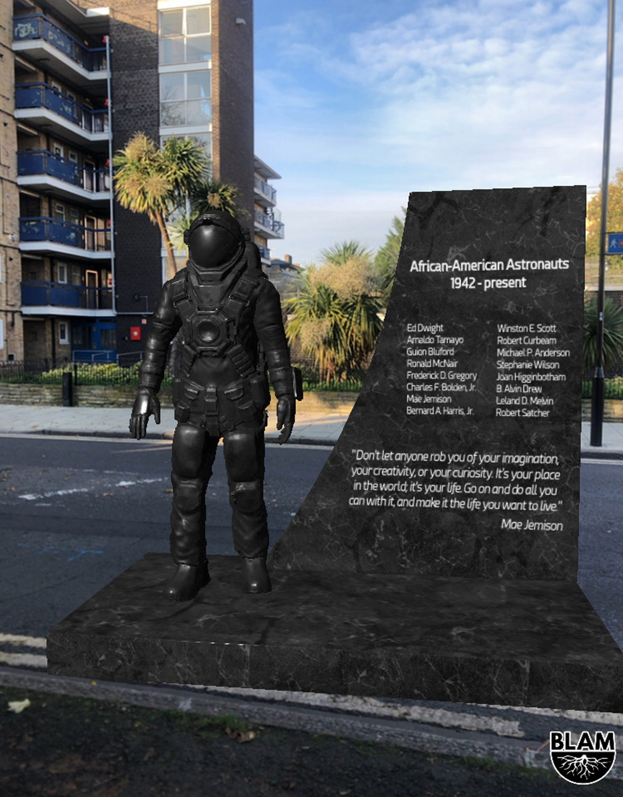 An AR monument for black astronauts from the BLAM Black history app